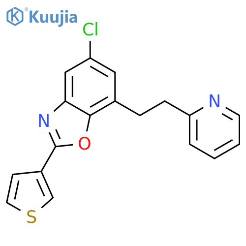 Benzoxazole, 5-chloro-7-[2-(2-pyridinyl)ethyl]-2-(3-thienyl)- structure