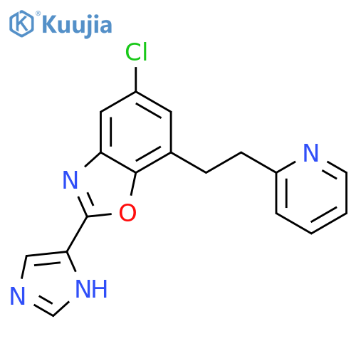 Benzoxazole, 5-chloro-2-(1H-imidazol-4-yl)-7-[2-(2-pyridinyl)ethyl]- structure