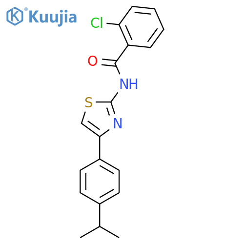2-chloro-N-{4-4-(propan-2-yl)phenyl-1,3-thiazol-2-yl}benzamide structure