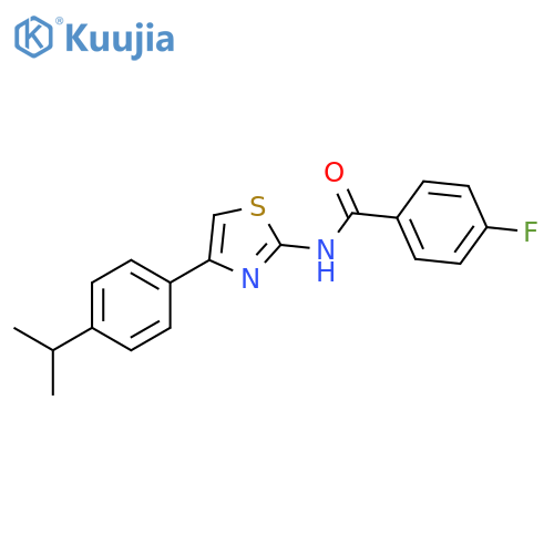 4-fluoro-N-{4-4-(propan-2-yl)phenyl-1,3-thiazol-2-yl}benzamide structure