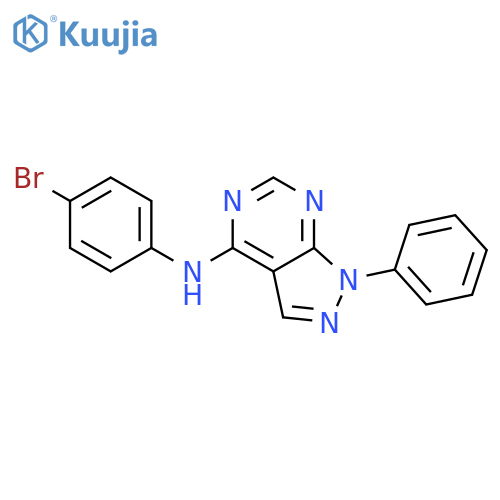 N-(4-bromophenyl)-1-phenyl-1H-pyrazolo3,4-dpyrimidin-4-amine structure