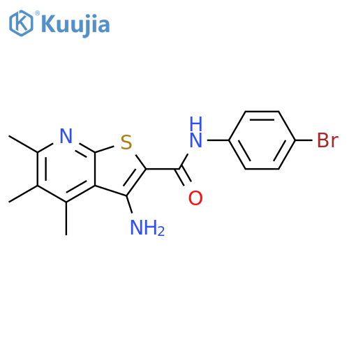 3-amino-N-(4-bromophenyl)-4,5,6-trimethylthieno2,3-bpyridine-2-carboxamide structure