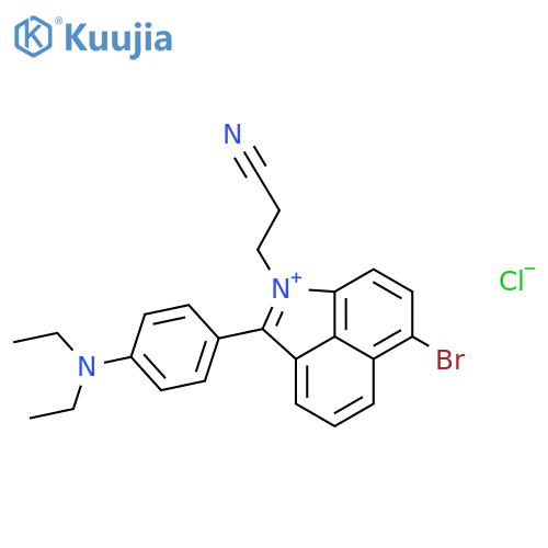 Benz[cd]indolium,6-bromo-1-(2-cyanoethyl)-2-[4-(diethylamino)phenyl]-, chloride (1:1) structure