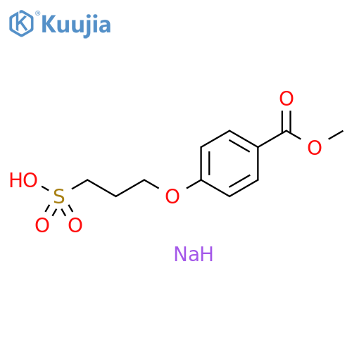 Benzoic acid, 4-(3-sulfopropoxy)-, 1-methyl ester, sodium salt structure