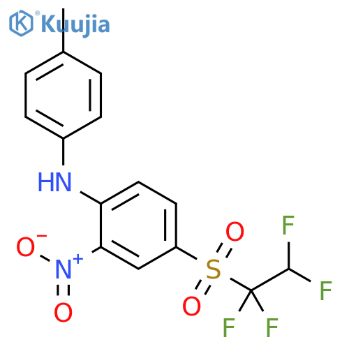 N-(4-methylphenyl)-2-nitro-4-(1,1,2,2-tetrafluoroethanesulfonyl)aniline structure