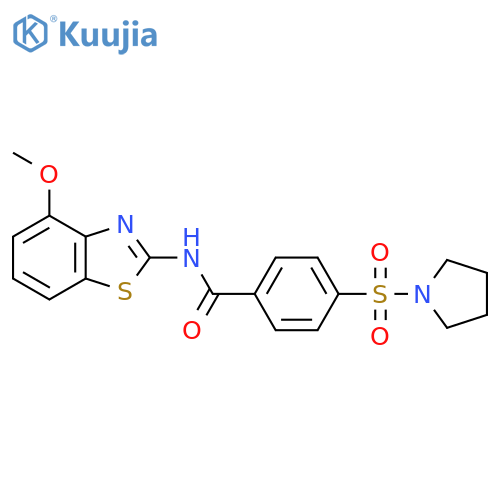 N-(4-methoxy-1,3-benzothiazol-2-yl)-4-(pyrrolidine-1-sulfonyl)benzamide structure