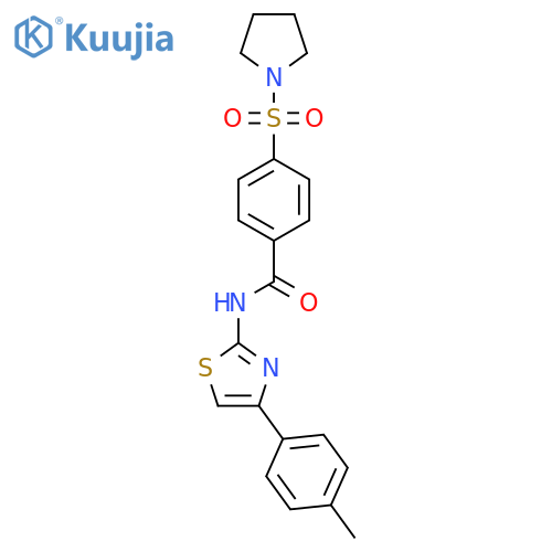 N-4-(4-methylphenyl)-1,3-thiazol-2-yl-4-(pyrrolidine-1-sulfonyl)benzamide structure