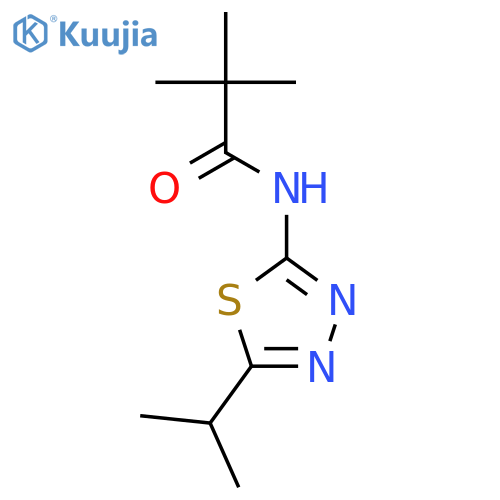2,2-dimethyl-N-[5-(propan-2-yl)-1,3,4-thiadiazol-2-yl]propanamide structure