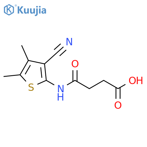 3-(3-cyano-4,5-dimethylthiophen-2-yl)carbamoylpropanoic acid structure
