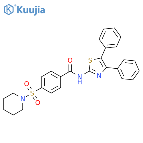 N-(4,5-diphenyl-1,3-thiazol-2-yl)-4-(piperidine-1-sulfonyl)benzamide structure
