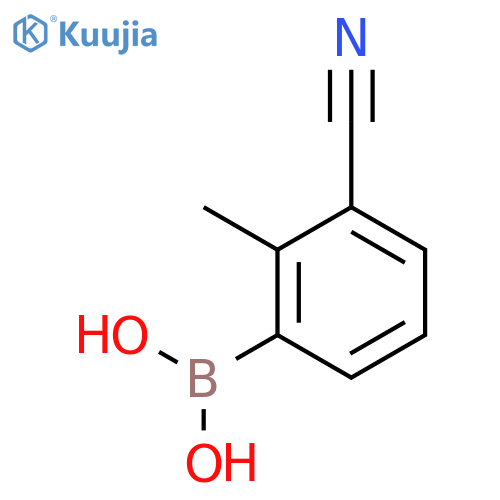 3-Cyano-2-methylphenylboronic acid structure