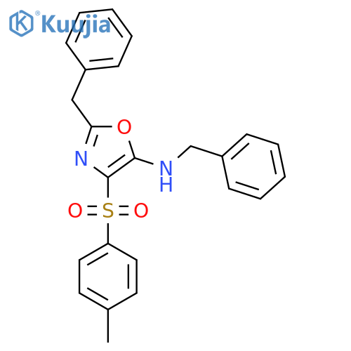N,2-dibenzyl-4-(4-methylbenzenesulfonyl)-1,3-oxazol-5-amine structure
