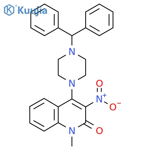 4-(4-Benzhydrylpiperazin-1-yl)-1-methyl-3-nitroquinolin-2-one structure
