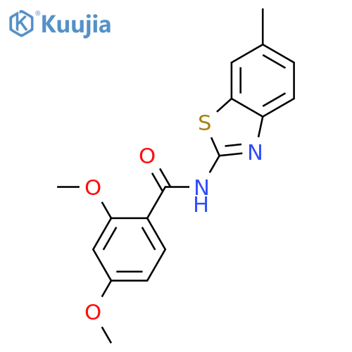 2,4-dimethoxy-N-(6-methyl-1,3-benzothiazol-2-yl)benzamide structure