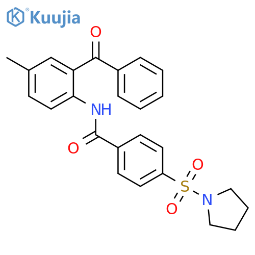 N-(2-benzoyl-4-methylphenyl)-4-(pyrrolidine-1-sulfonyl)benzamide structure