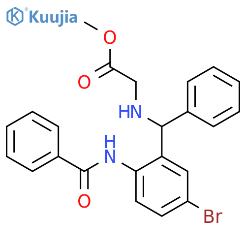 methyl 2-{(2-benzamido-5-bromophenyl)(phenyl)methylamino}acetate structure