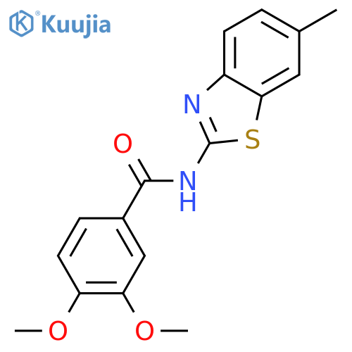 3,4-dimethoxy-N-(6-methyl-1,3-benzothiazol-2-yl)benzamide structure