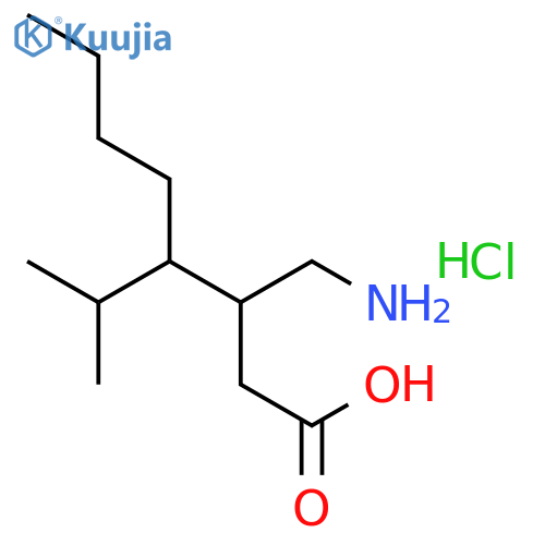 Octanoic acid, 3-(aminomethyl)-4-(1-methylethyl)-, hydrochloride structure