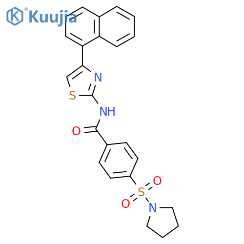 N-4-(naphthalen-1-yl)-1,3-thiazol-2-yl-4-(pyrrolidine-1-sulfonyl)benzamide structure