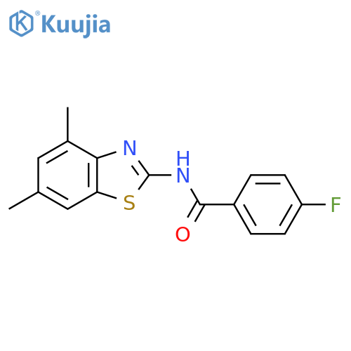N-(4,6-dimethyl-1,3-benzothiazol-2-yl)-4-fluorobenzamide structure