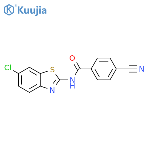 N-(6-chloro-1,3-benzothiazol-2-yl)-4-cyanobenzamide structure