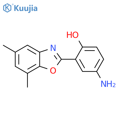 4-Amino-2-(5,7-dimethyl-benzooxazol-2-yl)-phenol structure