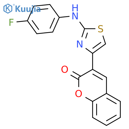 3-{2-(4-fluorophenyl)amino-1,3-thiazol-4-yl}-2H-chromen-2-one structure