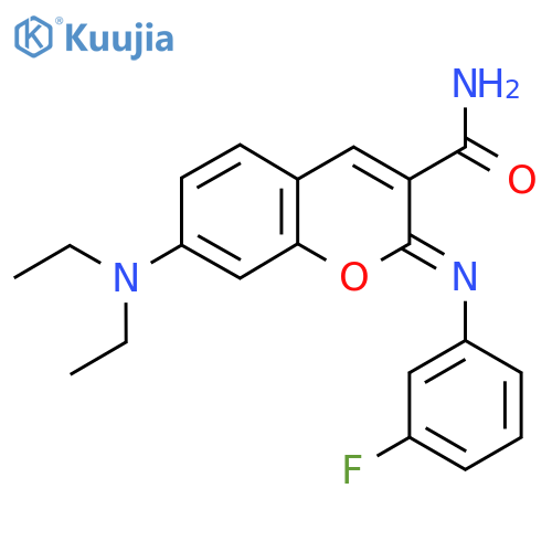(2Z)-7-(diethylamino)-2-(3-fluorophenyl)imino-2H-chromene-3-carboxamide structure