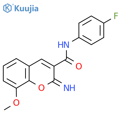 N-(4-fluorophenyl)-2-imino-8-methoxy-2H-chromene-3-carboxamide structure