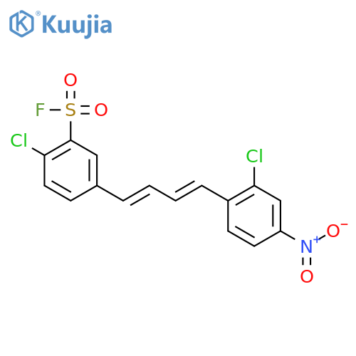 Benzenesulfonylfluoride, 2-chloro-5-[4-(2-chloro-4-nitrophenyl)-1,3-butadien-1-yl]- structure