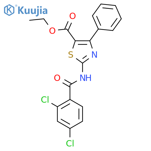 ethyl 2-(2,4-dichlorobenzamido)-4-phenyl-1,3-thiazole-5-carboxylate structure