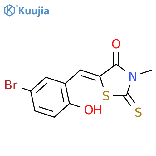 <br>(5E)-5-(5-bromo-2-hydroxybenzylidene)-3-methyl-2-thioxo-1,3-thiazolidin-4-o ne structure