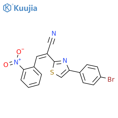 (2E)-2-4-(4-bromophenyl)-1,3-thiazol-2-yl-3-(2-nitrophenyl)prop-2-enenitrile structure