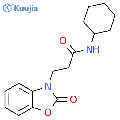 N-cyclohexyl-3-(2-oxo-2,3-dihydro-1,3-benzoxazol-3-yl)propanamide structure