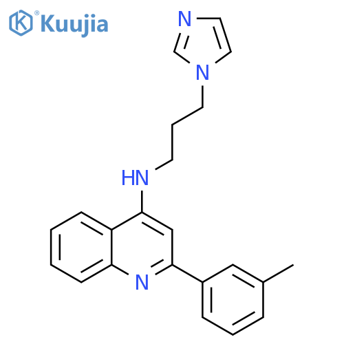 4-Quinolinamine, N-[3-(1H-imidazol-1-yl)propyl]-2-(3-methylphenyl)- structure