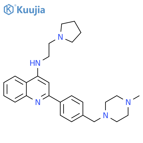 4-Quinolinamine,2-[4-[(4-methyl-1-piperazinyl)methyl]phenyl]-N-[2-(1-pyrrolidinyl)ethyl]- structure