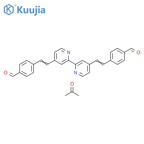 Benzaldehyde, 4,4'-([2,2'-bipyridine]-4,4'-diyldi-2,1-ethenediyl)bis-, polymer with 2-propanone (9CI) structure