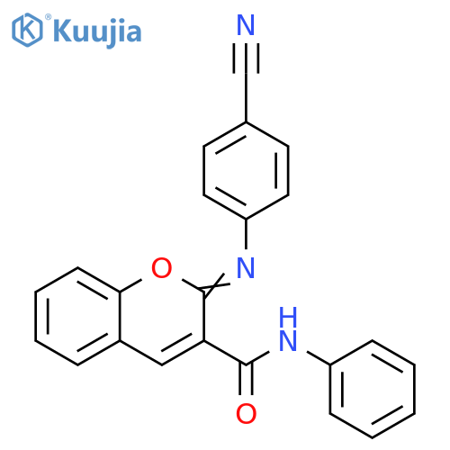 (2Z)-2-(4-cyanophenyl)imino-N-phenyl-2H-chromene-3-carboxamide structure