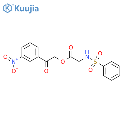 2-(3-nitrophenyl)-2-oxoethyl [(phenylsulfonyl)amino]acetate structure