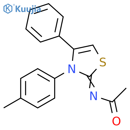 N-(2Z)-3-(4-methylphenyl)-4-phenyl-2,3-dihydro-1,3-thiazol-2-ylideneacetamide structure