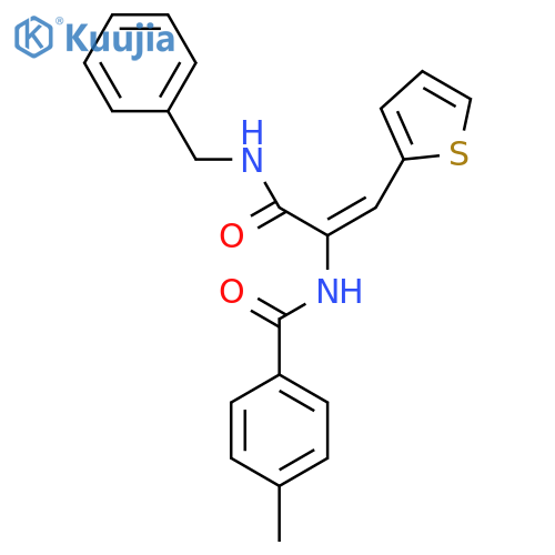 (2E)-N-benzyl-2-(4-methylphenyl)formamido-3-(thiophen-2-yl)prop-2-enamide structure