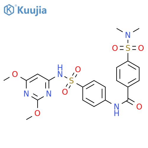 N-{4-(2,6-dimethoxypyrimidin-4-yl)sulfamoylphenyl}-4-(dimethylsulfamoyl)benzamide structure