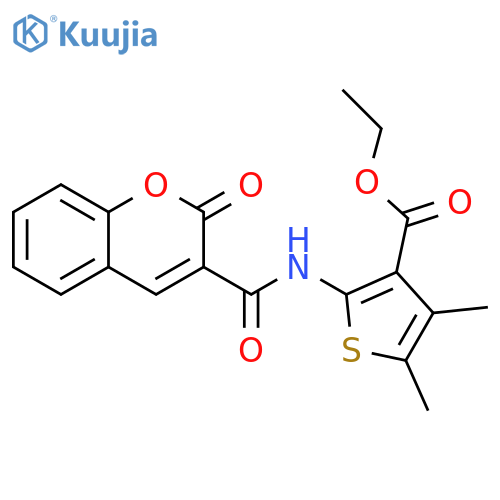 ethyl 4,5-dimethyl-2-(2-oxo-2H-chromene-3-amido)thiophene-3-carboxylate structure