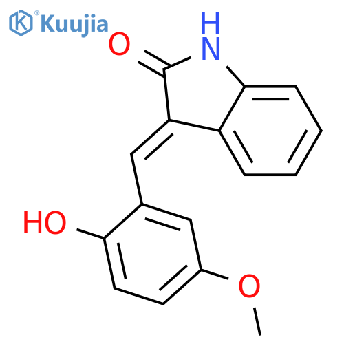 (3Z)-3-(2-hydroxy-5-methoxyphenyl)methylidene-2,3-dihydro-1H-indol-2-one structure