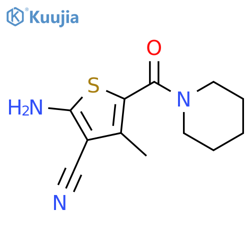 2-amino-4-methyl-5-(piperidine-1-carbonyl)thiophene-3-carbonitrile structure