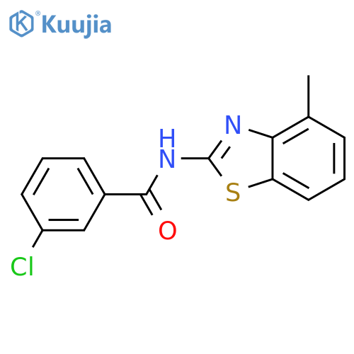 3-chloro-N-(4-methyl-1,3-benzothiazol-2-yl)benzamide structure