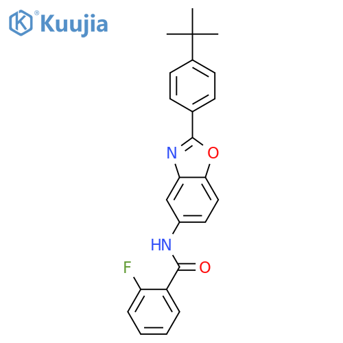 N-[2-(4-tert-butylphenyl)-1,3-benzoxazol-5-yl]-2-fluorobenzamide structure