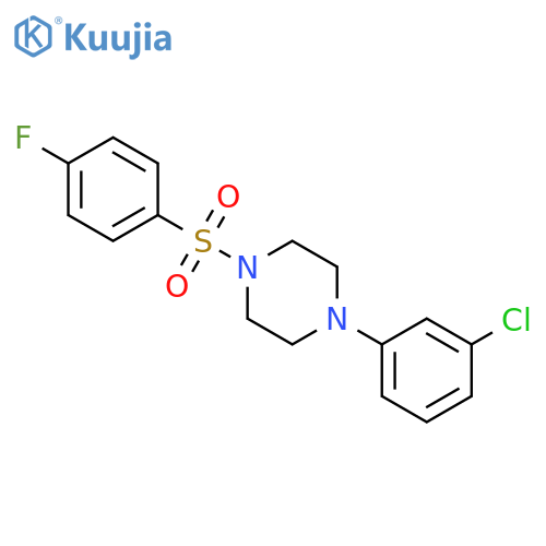 1-(3-chlorophenyl)-4-(4-fluorobenzenesulfonyl)piperazine structure