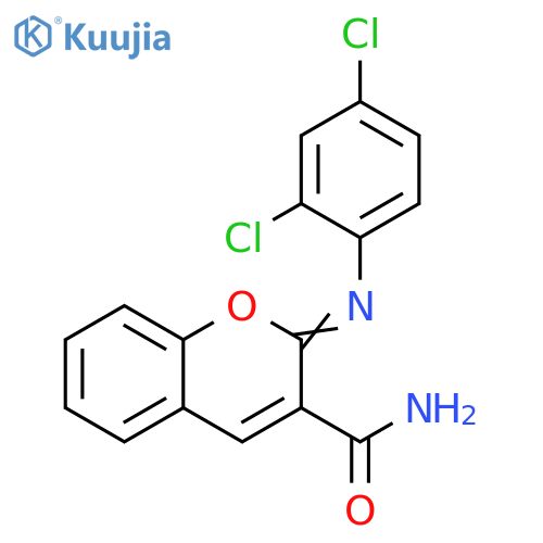 (2Z)-2-(2,4-dichlorophenyl)imino-2H-chromene-3-carboxamide structure