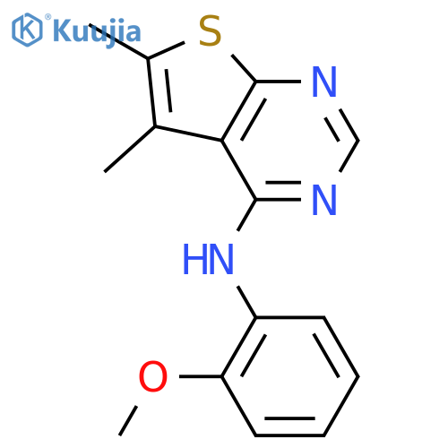 Thieno[2,3-d]pyrimidin-4-amine, N-(2-methoxyphenyl)-5,6-dimethyl- structure